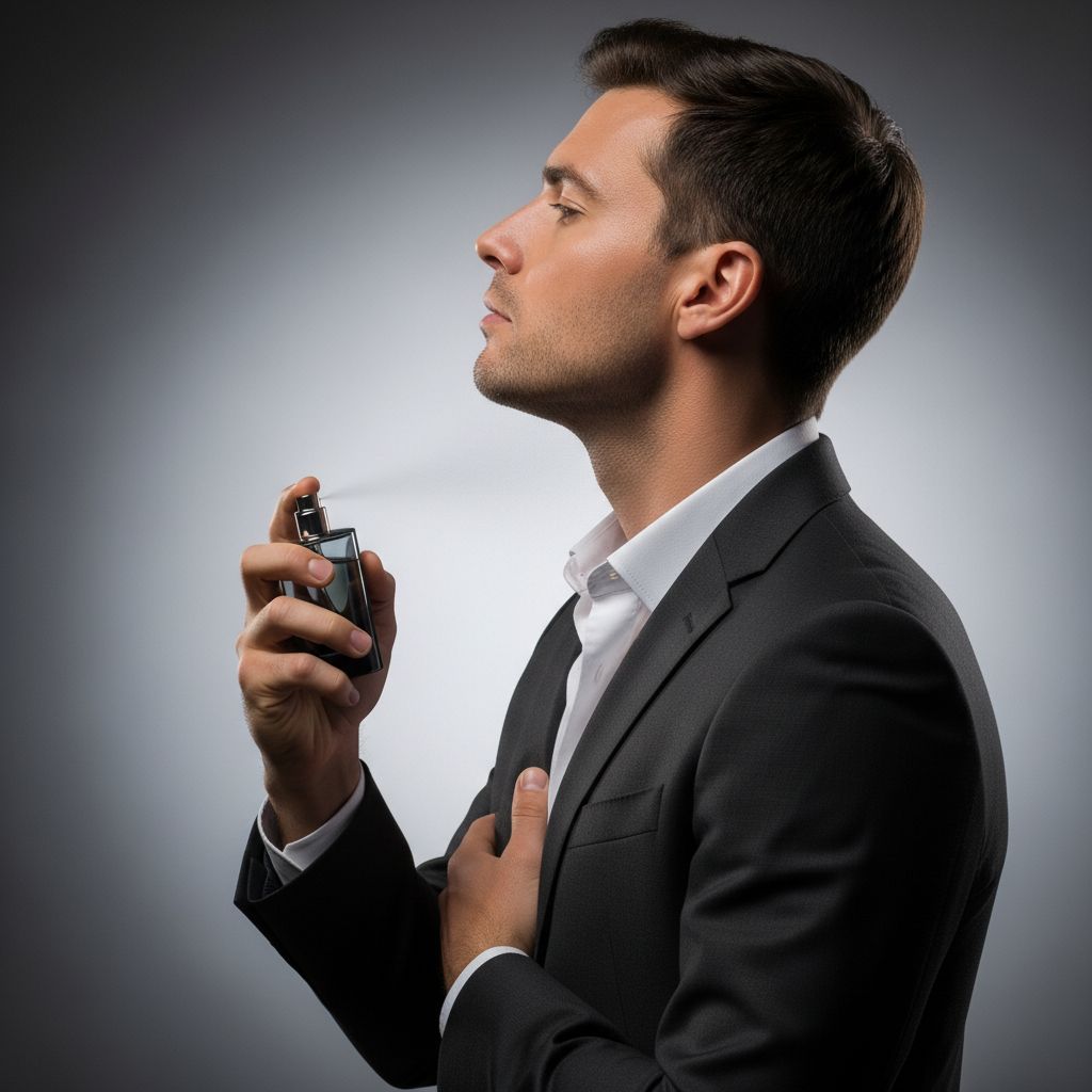Collection Image - Man in a suit spraying perfume on neck